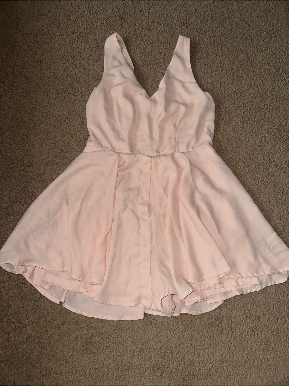 Charlotte Russe Pale Pink Chiffon V-Neck Romper